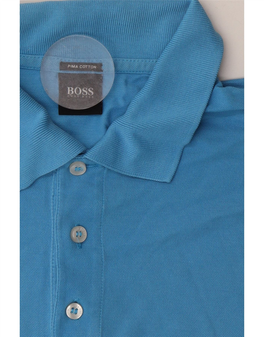 HUGO BOSS Mens Polo Shirt Large Blue Cotton