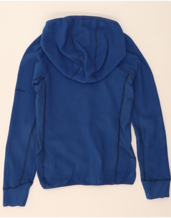 BERGHAUS Womens Hooded Zip Neck Fleece Jumper UK 10 Small Blue Polyester