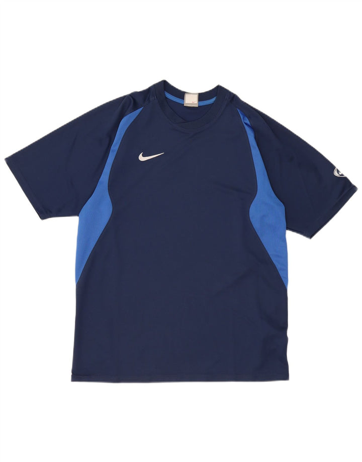 T-shirt męski NIKE Top UK 39/41 Średni granatowy poliester z blokami kolorów