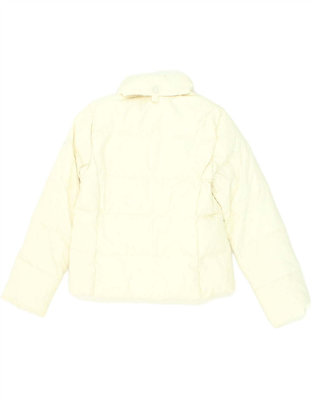 CHAMPION Womens Hooded Padded Jacket UK 14 Medium Yellow Polyester Vintage Champion and Second-Hand Champion from Messina Hembry 