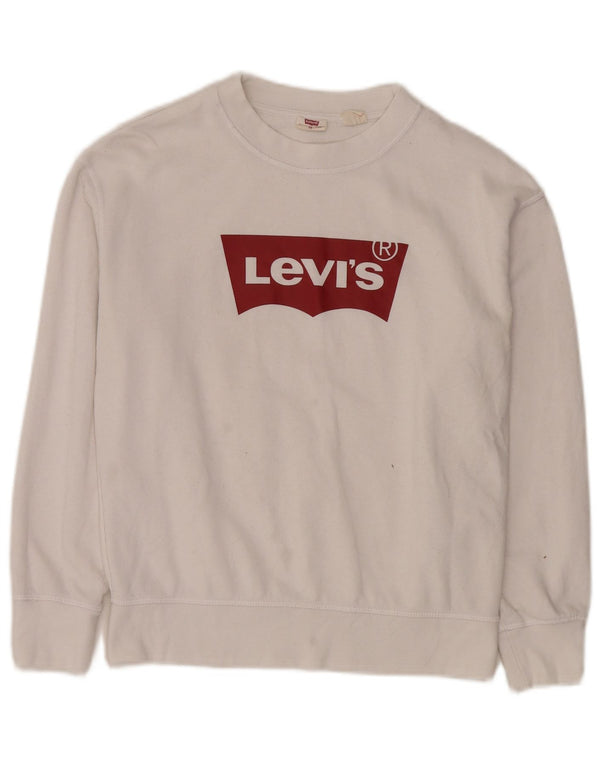 Damska bluza Levi's z grafiką oversize, UK 6 XS, biała bawełna
