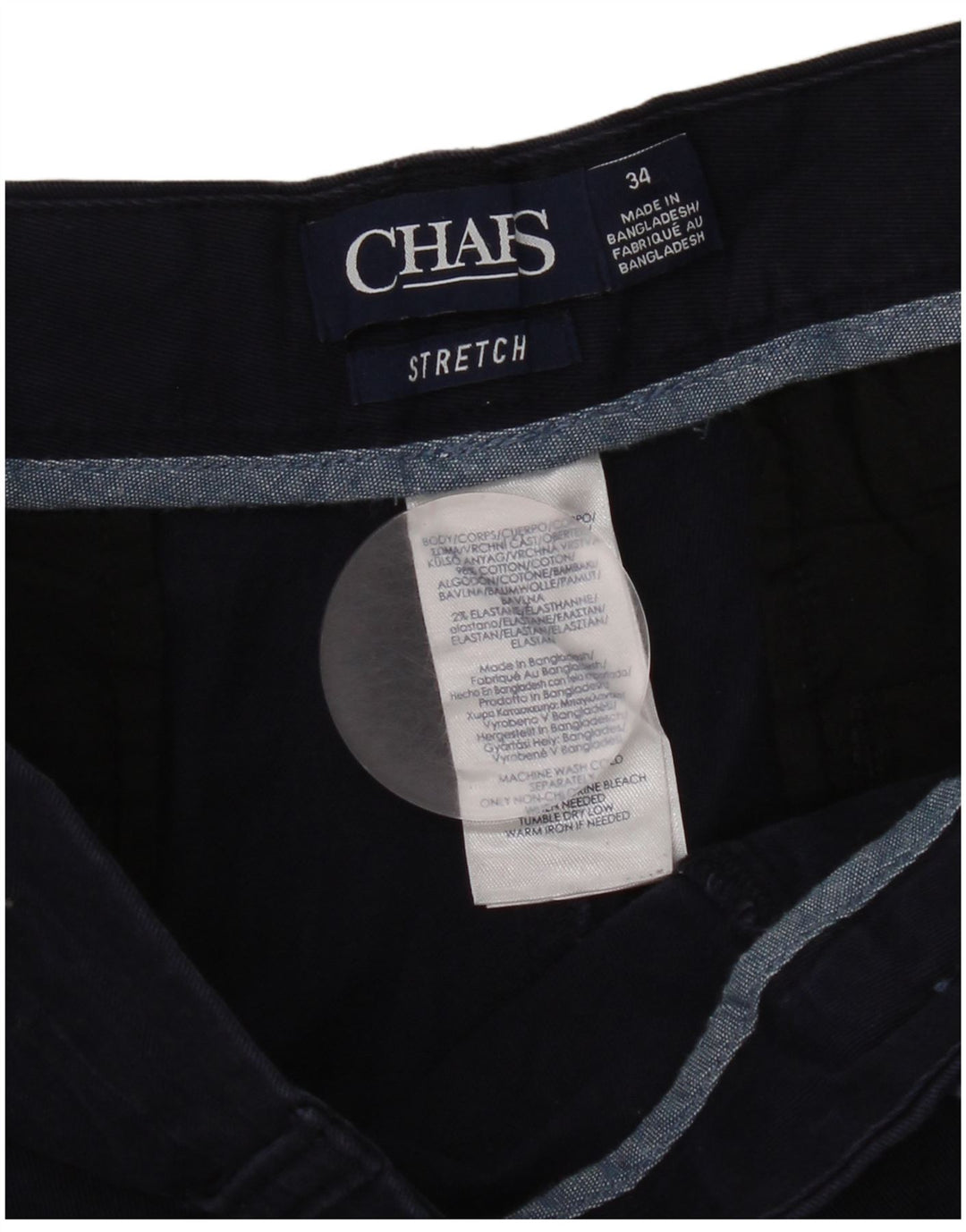 Męskie spodenki Chino Chaps W34, duże, granatowe, bawełniane