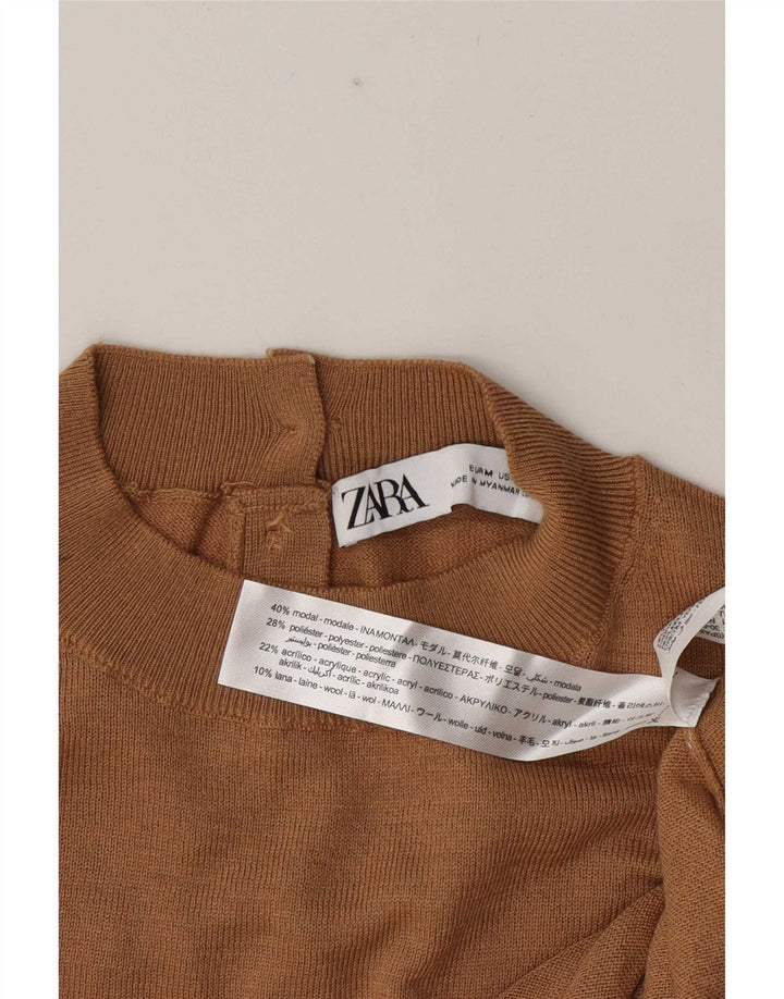 Damski sweter z golfem Zara UK 12 Medium Khaki Modal