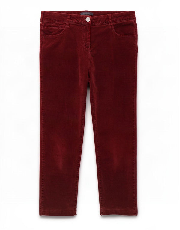 Spodnie sztruksowe Marks & Spencer UK 12 Medium W30 L26 Burgundowe