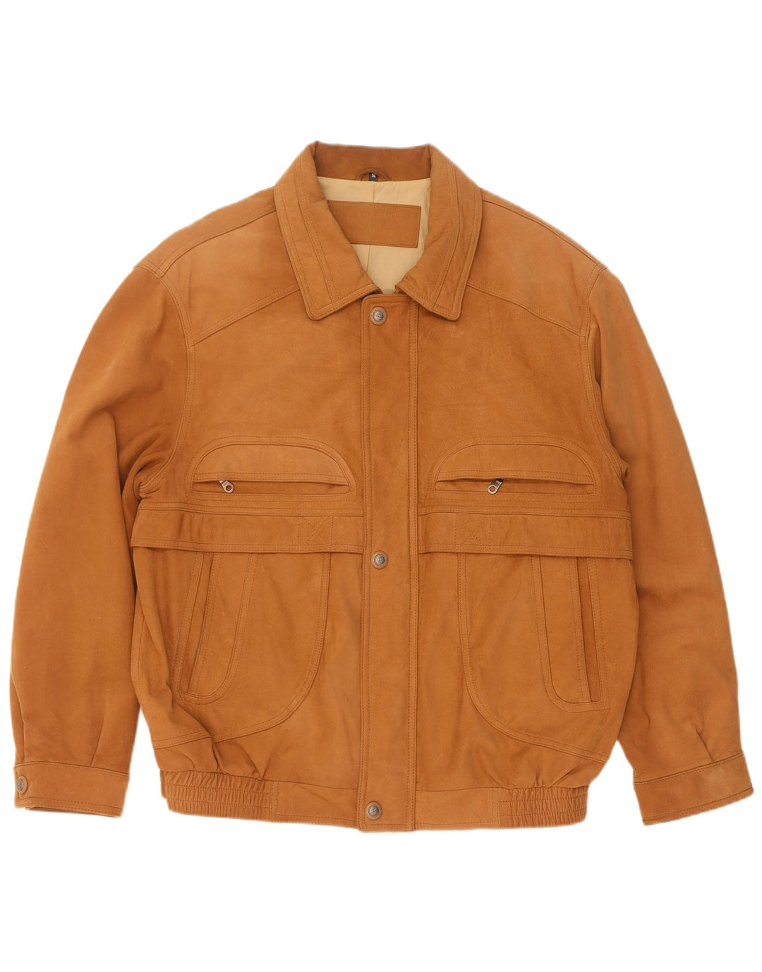 WESTBURY Męska zamszowa kurtka bomber IT 54 2XL Beżowa skóra