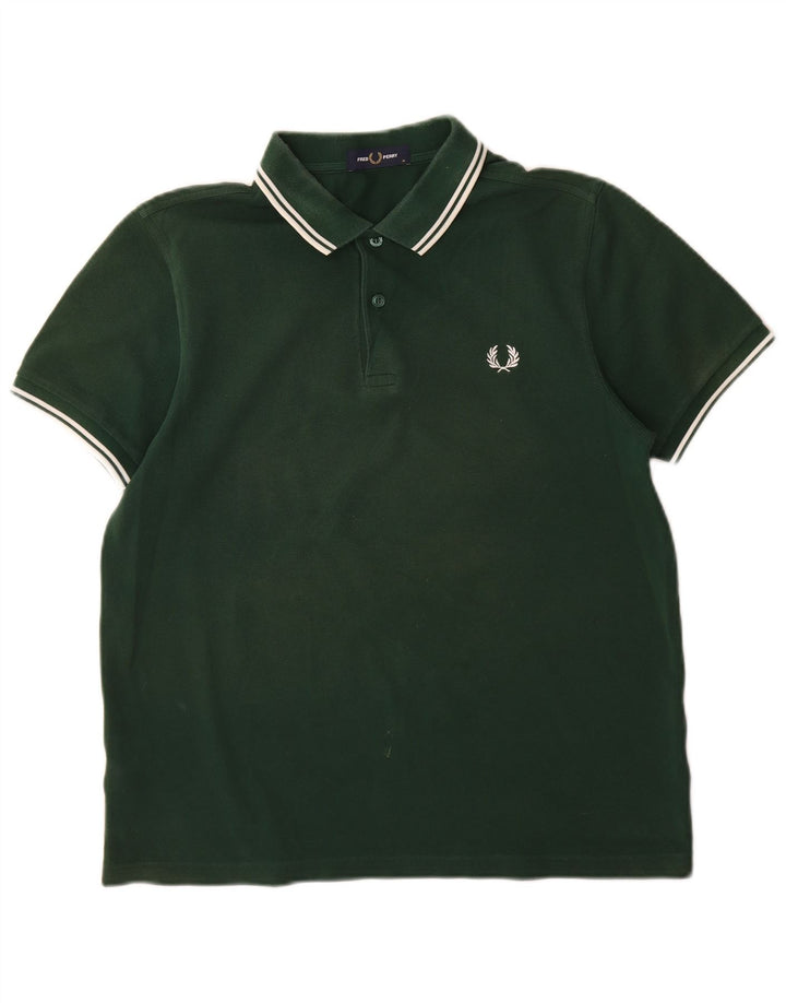 Męska koszulka polo Fred Perry, średnia zielona bawełna