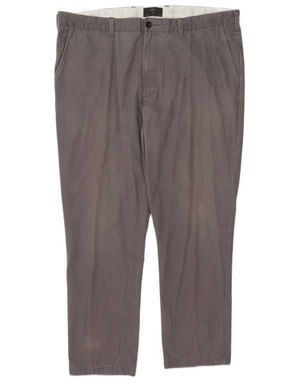 Marks & Spencer Męskie zwężane spodnie Chino W40 L29 Szara bawełna