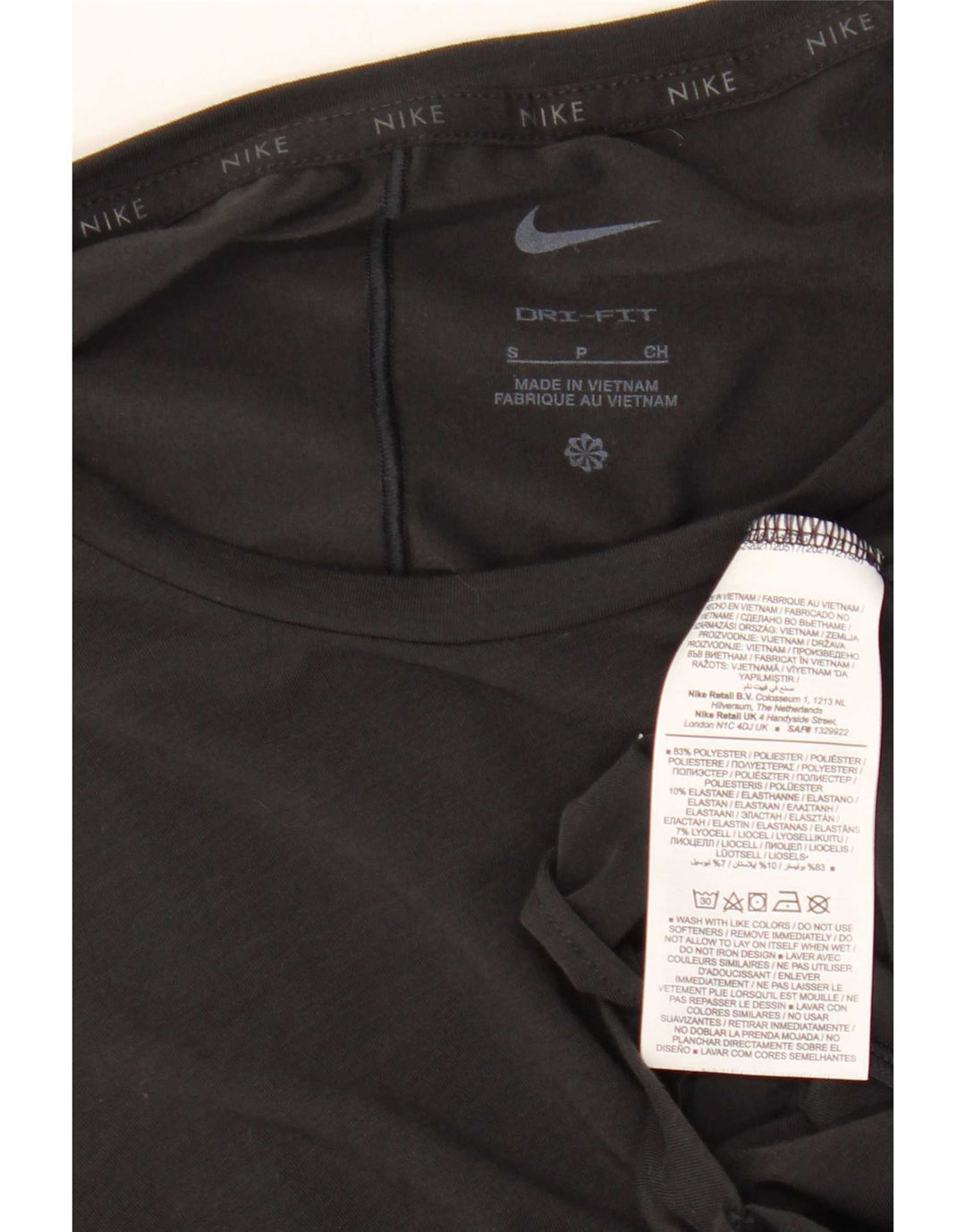 Damski T-shirt Nike Dri Fit Crop Top UK 10, mały, czarny poliester