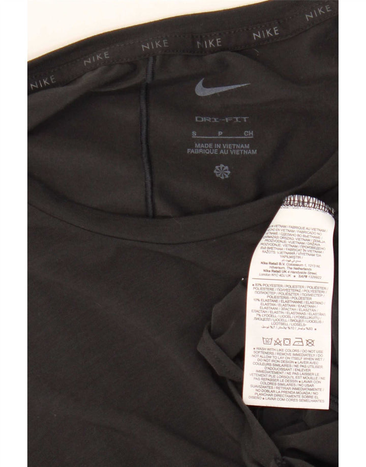 Damski T-shirt Nike Dri Fit Crop Top UK 10, mały, czarny poliester