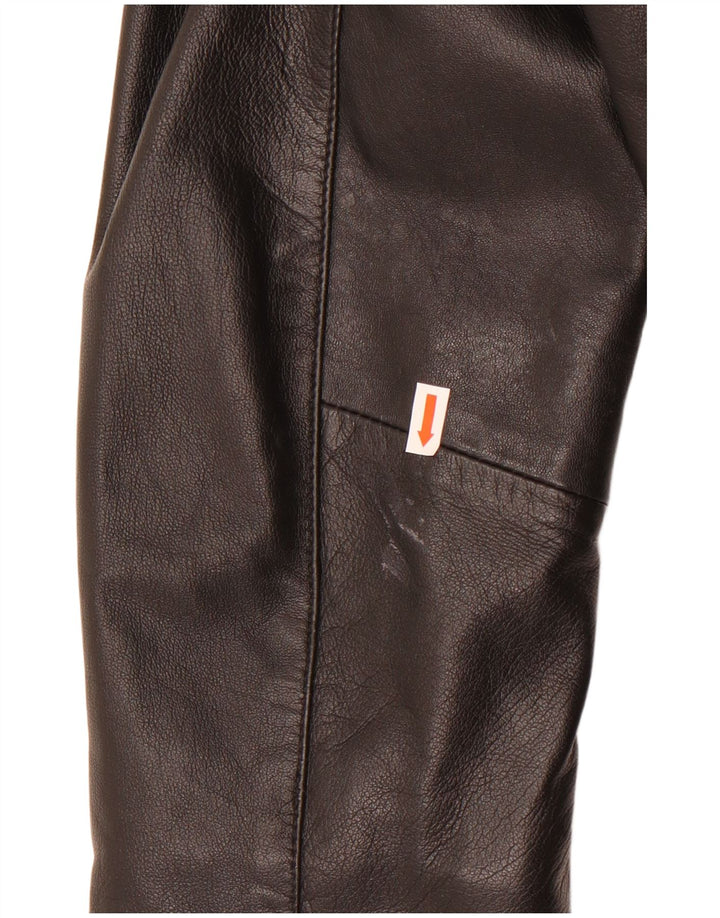 Damska kurtka skórzana oversize Essence UK 18/20 XL, czarna skóra