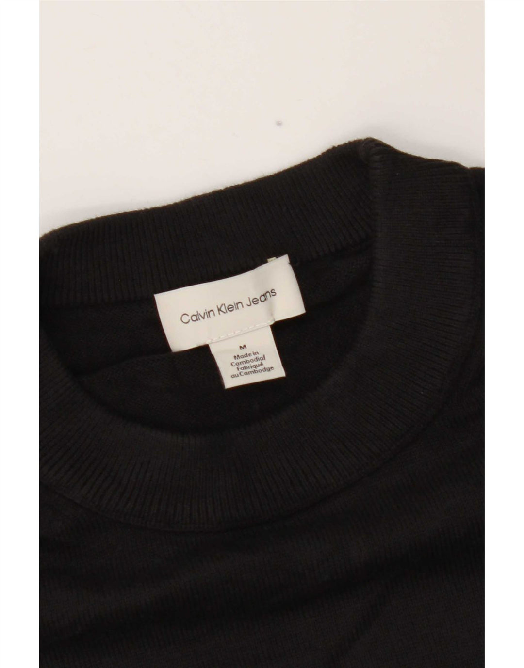 Męski sweter z okrągłym dekoltem Calvin Klein Jeans, średni czarny