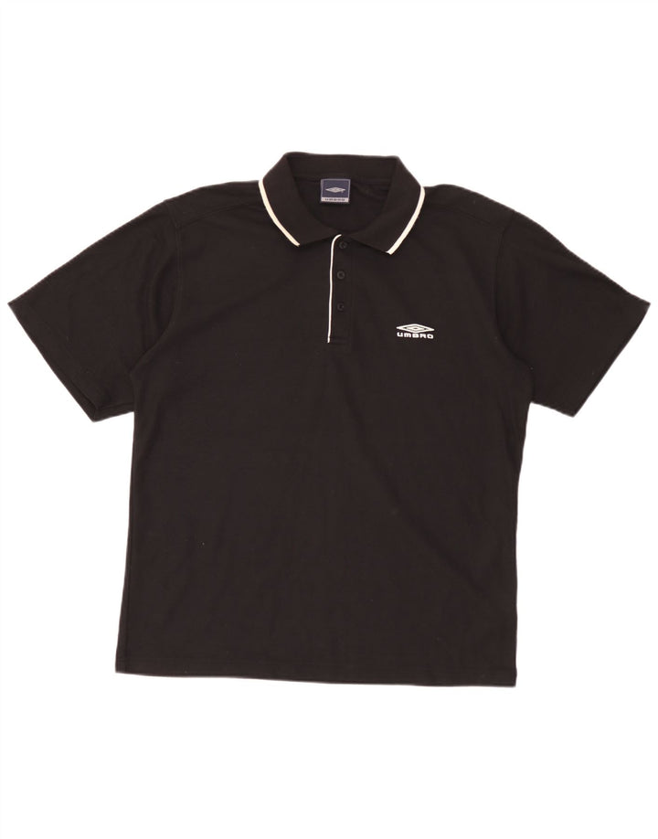 Męska koszulka polo Umbro, średni czarny poliester