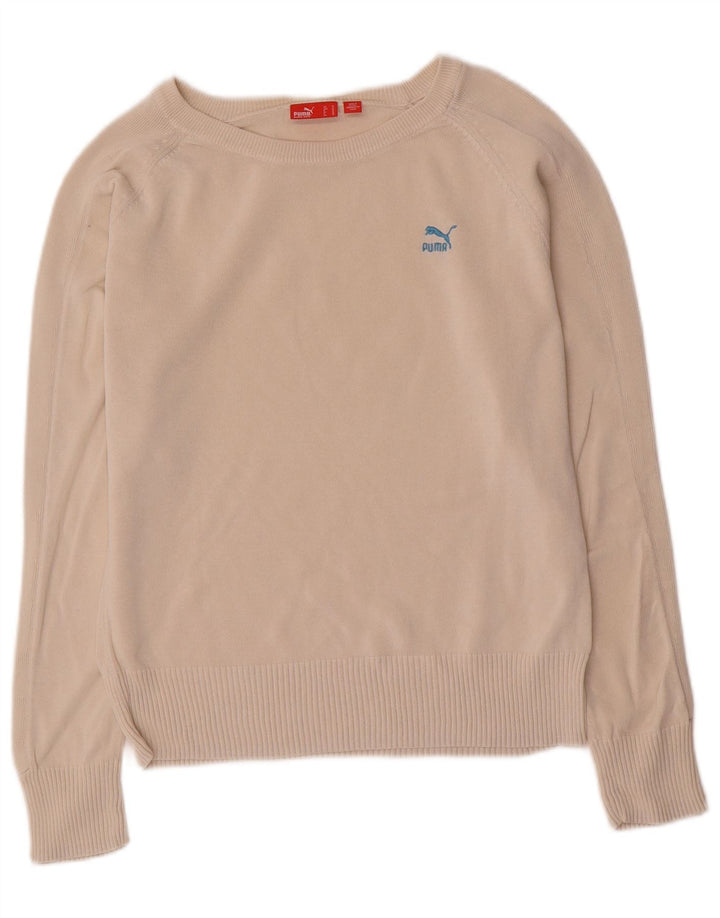 Damski sweter Puma z dekoltem w łódkę UK 12, średni złamanej bieli