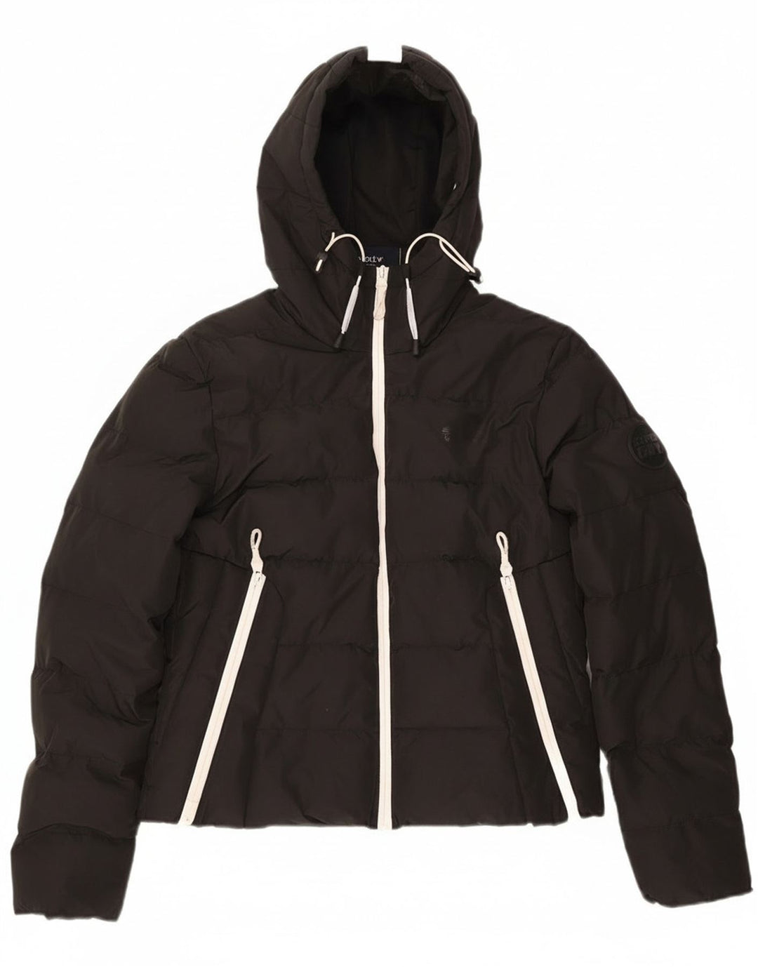 Damska wyściełana kurtka oversize Superdry z kapturem UK 8, mała czarna