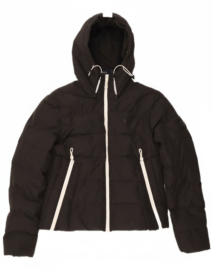 Damska wyściełana kurtka oversize Superdry z kapturem UK 8, mała czarna