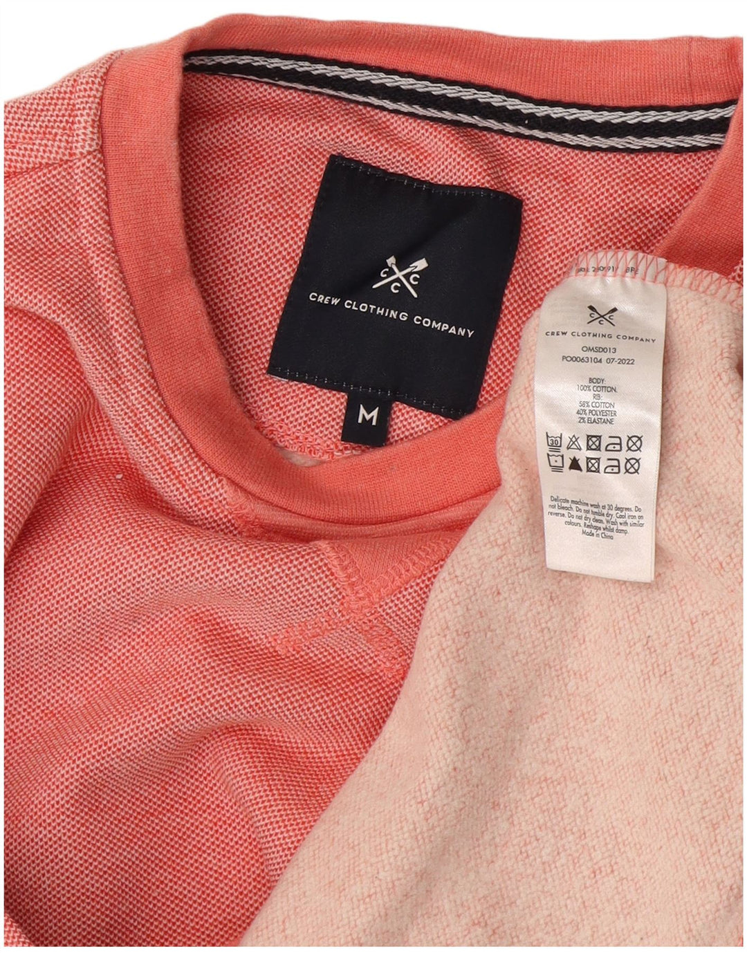Crew Clothing Męska bluza z kapturem, średnio różowa, bawełniana