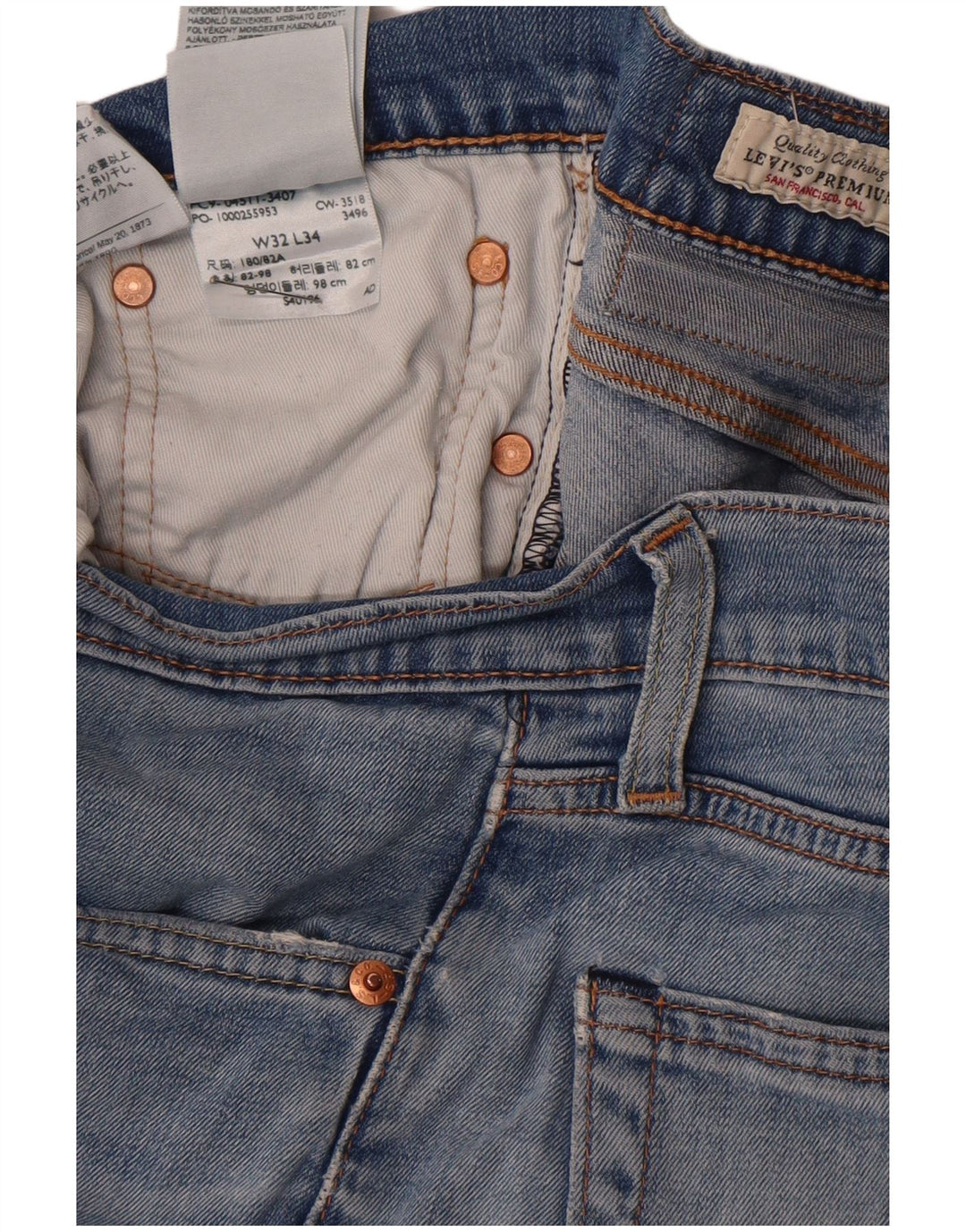 Męskie jeansy Levi's 511 Slim W32 L34 Niebieska bawełna