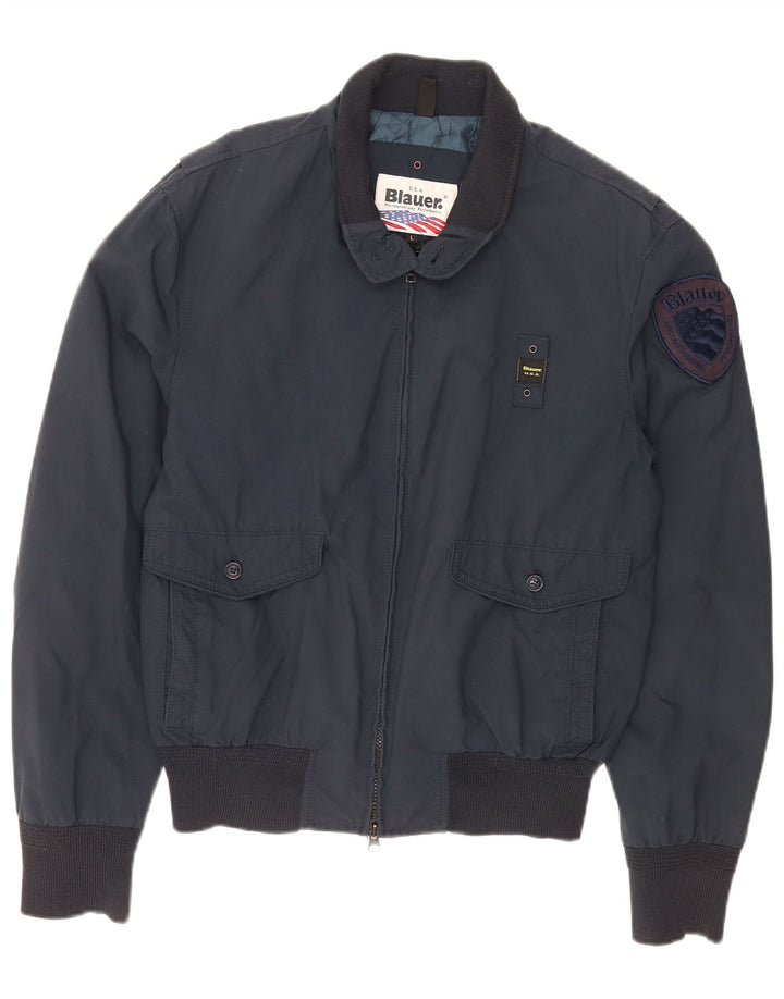Męska kurtka bomber Blauer UK 40, duża, granatowa, nylonowa