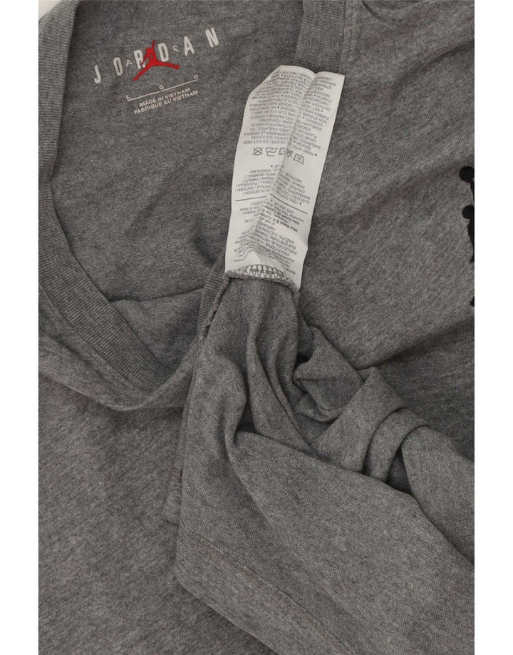 Męski T-shirt Jordan, duży, szary, bawełniany