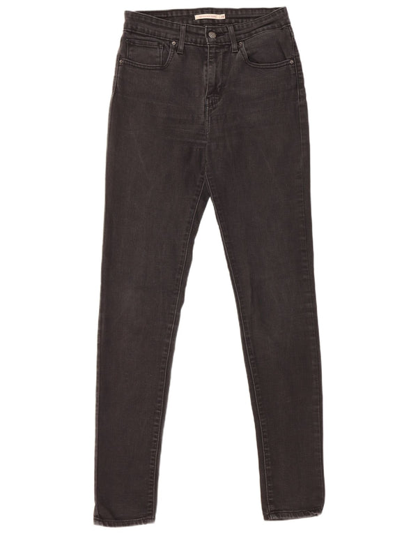 Damskie jeansy Levi's 721 z wysokim stanem W28 L32 Czarna bawełna
