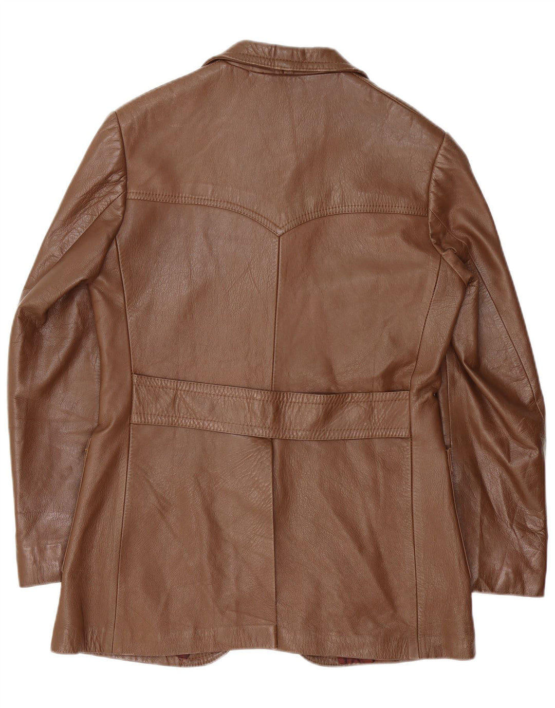 Vintage męska skórzana marynarka zapinana na 3 guziki EU 50 duży brązowy zamsz