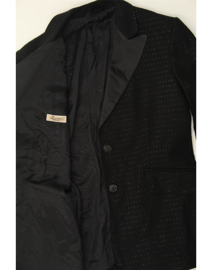 VINTAGE Womens 2 Button Blazer Jacket IT 44 Medium Black Spotted Vintage Vintage and Second-Hand Vintage from Messina Hembry 