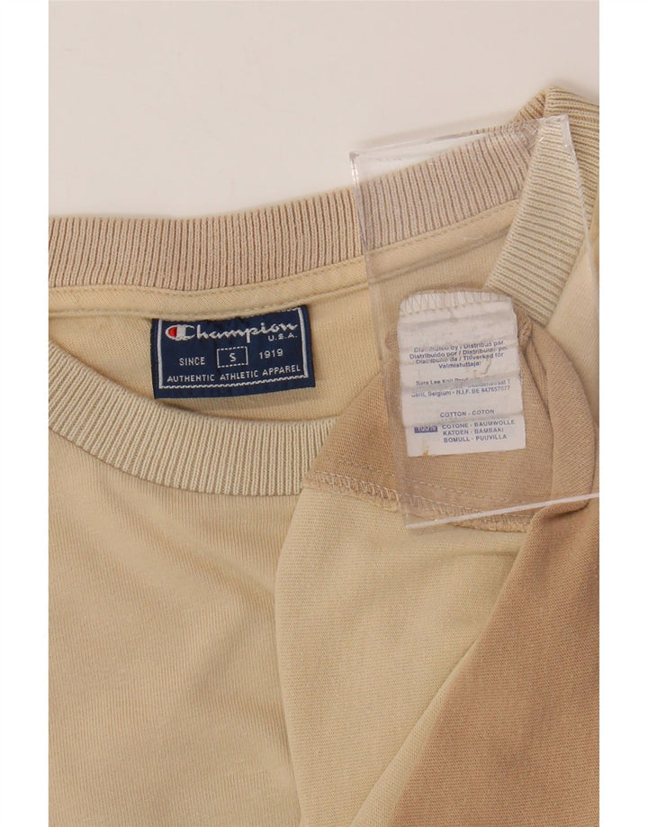 Koszulka męska CHAMPION Top mała, beżowa, bawełniana z blokami kolorów