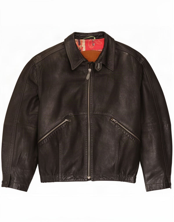 Vintage Mens Leather Jacket UK 40 Large Black