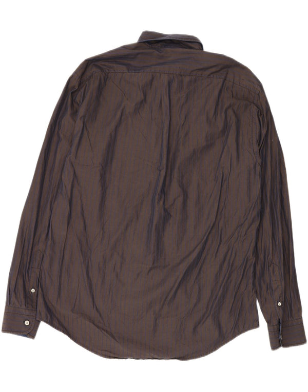 Koszula męska HARMONT & BLAINE 2XL, brązowa, bawełniana w prążki