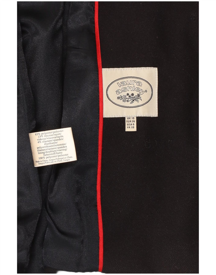 LAURA ASHLEY Damska marynarka z kapturem i 5 guzikami, UK 10, mała, granatowa