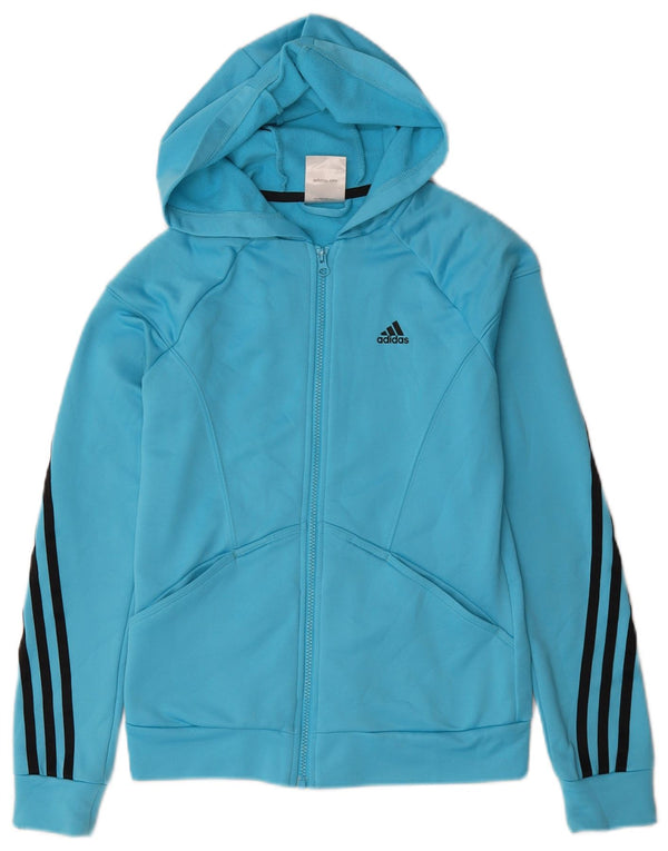 Damski sweter z kapturem i zamkiem błyskawicznym Adidas UK 6 XS Niebieski poliester