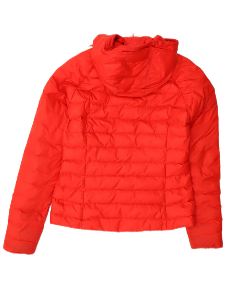 Damska wyściełana kurtka z kapturem Adidas UK 8 Mały pomarańczowy nylon