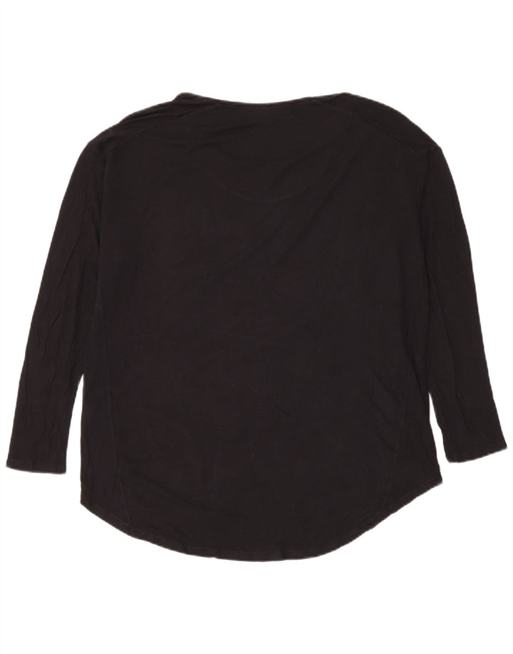 Desigual damski top w abstrakcyjny wzór z długim rękawem UK 20 2XL czarny nowoczesny