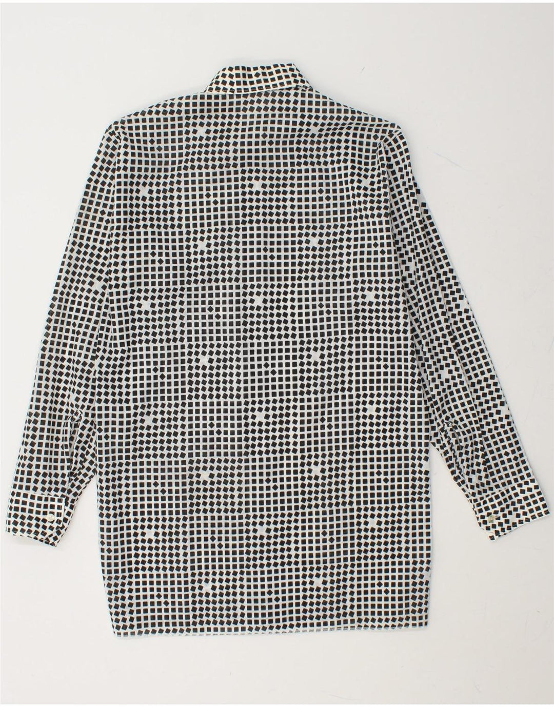 VINTAGE Mens Shirt Medium White Geometric Vintage Vintage and Second-Hand Vintage from Messina Hembry 