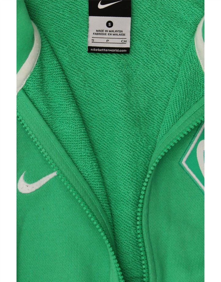 NIKE Mens Zip Hoodie Sweater Small Green Cotton Vintage Nike and Second-Hand Nike from Messina Hembry 