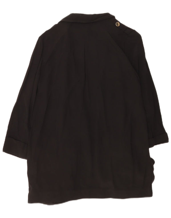 Damska, oversize'owa, otwarta marynarka Reiss UK 10 Small Black Acetate