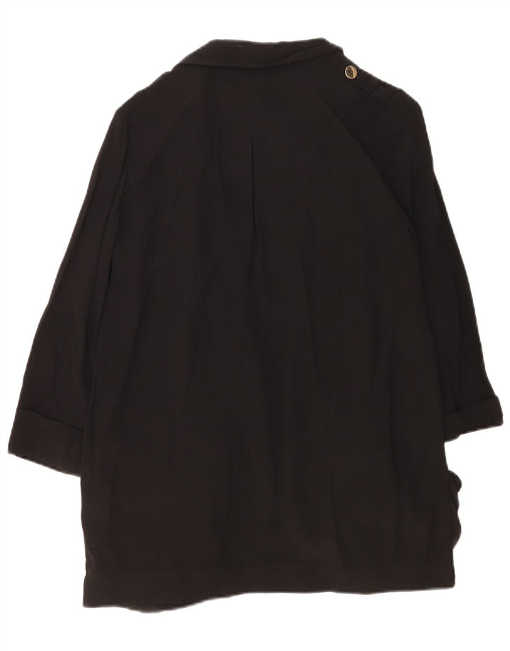 Damska, oversize'owa, otwarta marynarka Reiss UK 10 Small Black Acetate