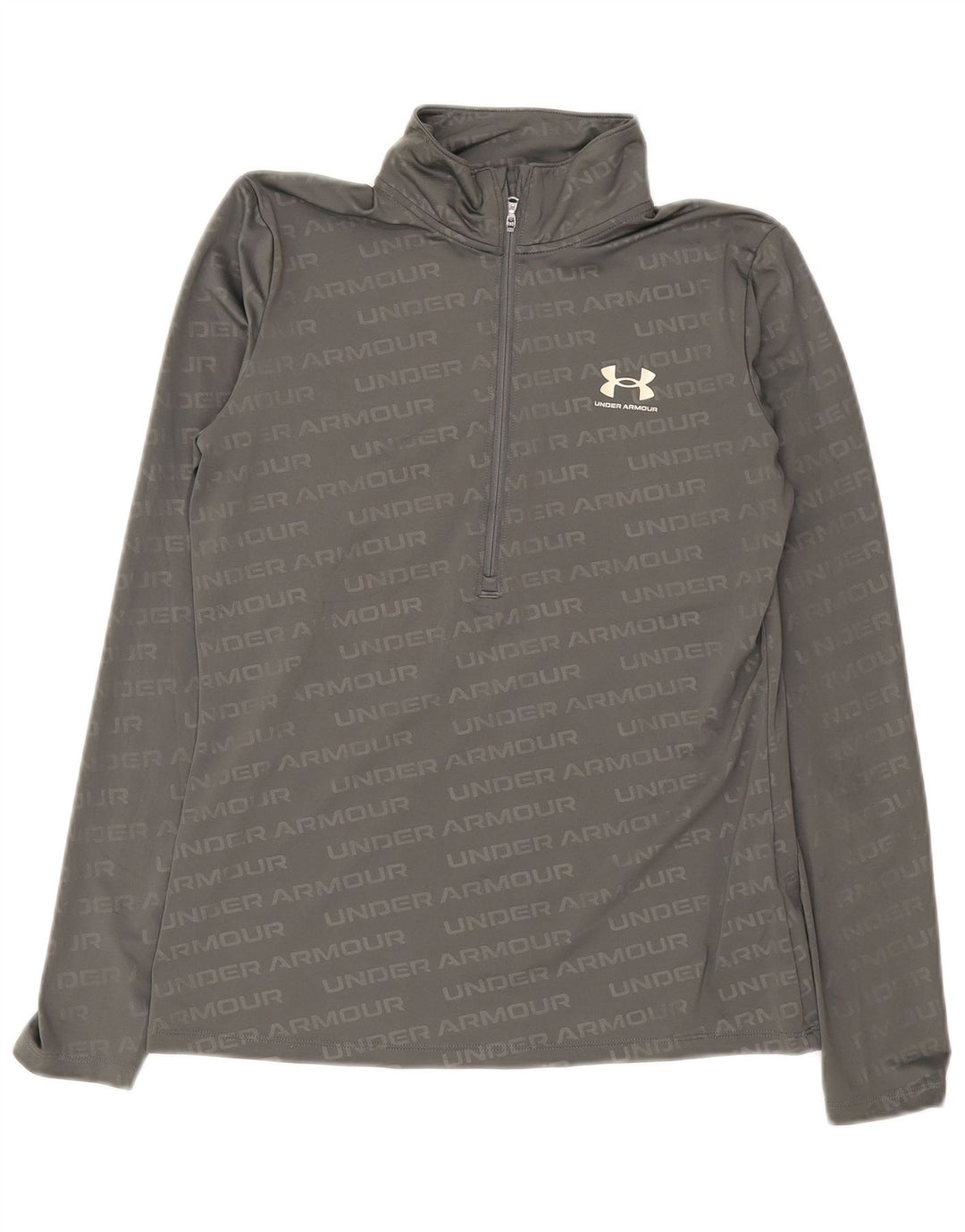 Męski dres Under Armour z graficznym zamkiem błyskawicznym i średnim szarym poliestrem