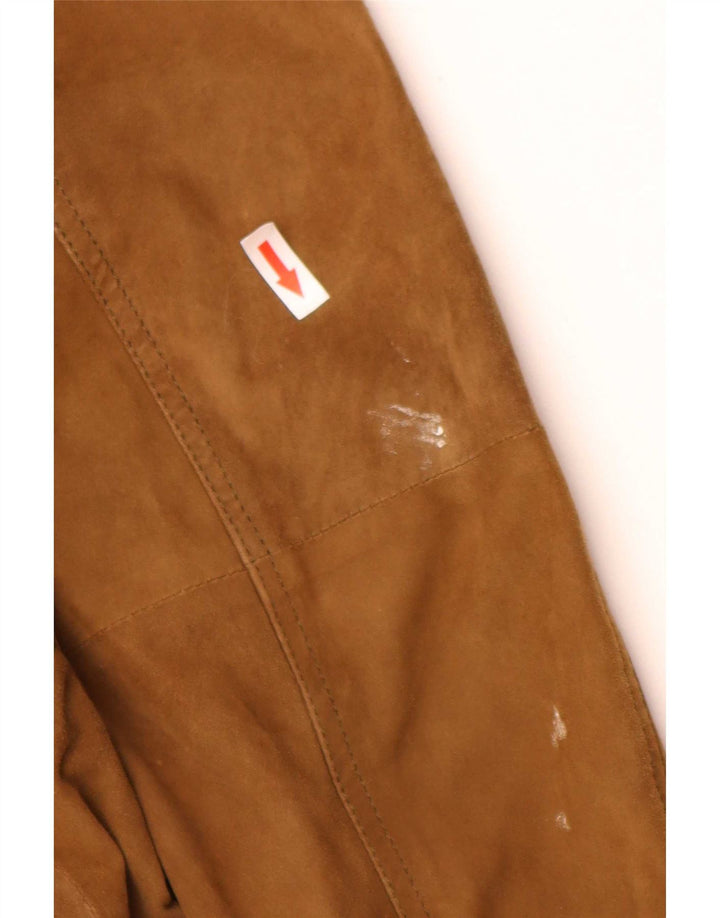 Vintage męska zamszowa kurtka bomber IT 52 XL brązowa skóra