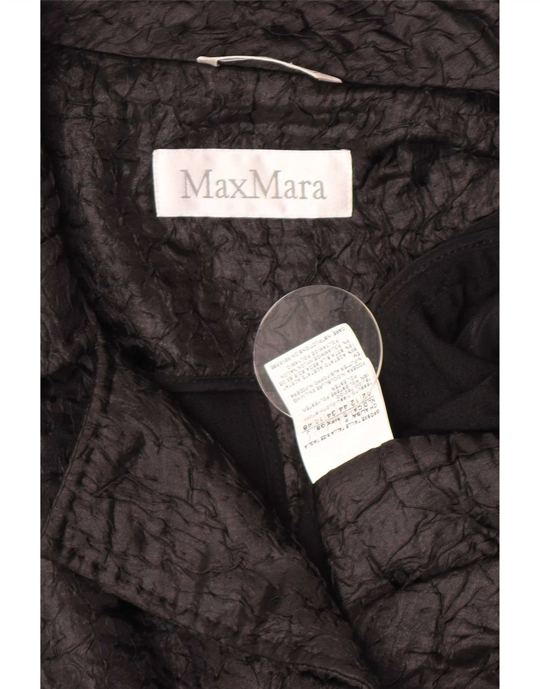 Damska marynarka Max Mara Crop Open Blazer UK 12, średni czarny poliester
