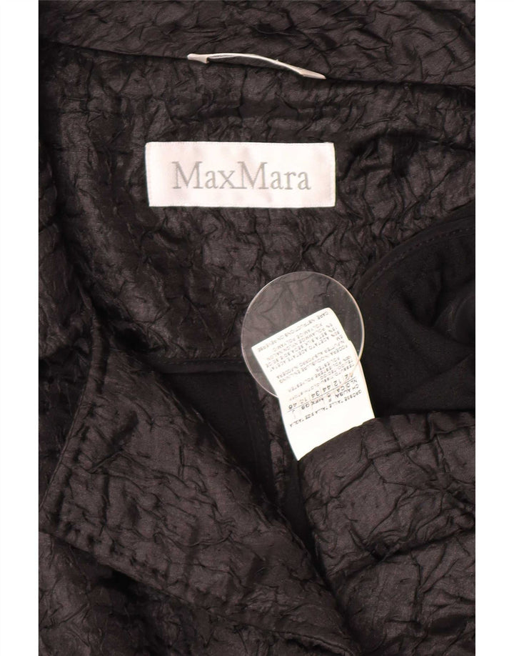 Damska marynarka Max Mara Crop Open Blazer UK 12, średni czarny poliester
