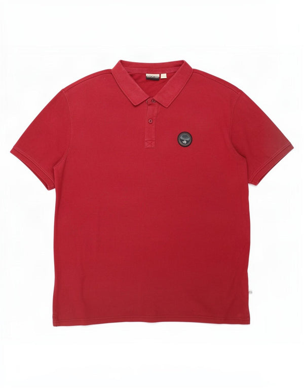Męska koszulka polo Napapijri Geographic 3XL, czerwona, bawełniana
