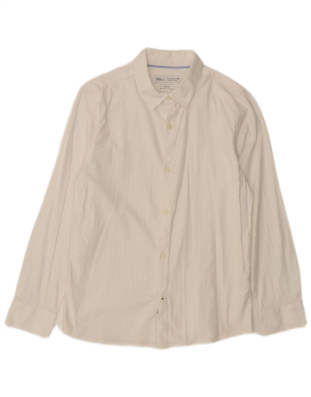 Koszula chłopięca Zara Slim Fit 11-12 lat, biała, bawełniana