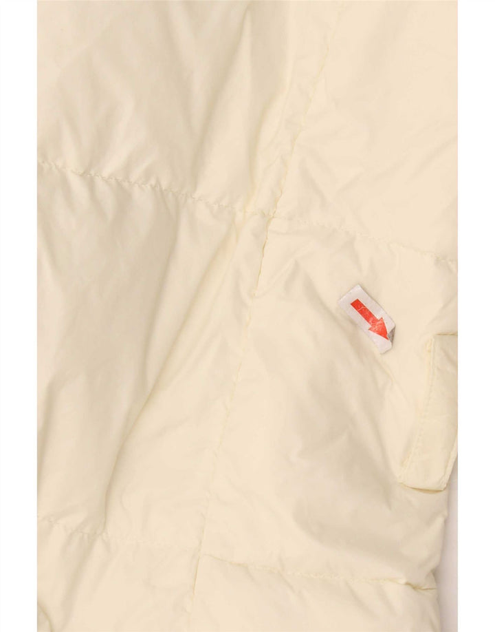Damski płaszcz wyściełany Ralph Lauren UK 14 Średni złamany biały nylon