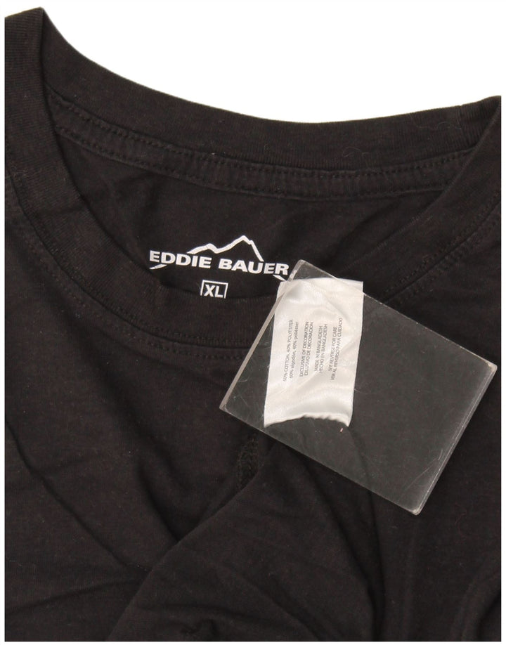 T-shirt męski Eddie Bauer, top XL, czarna bawełna