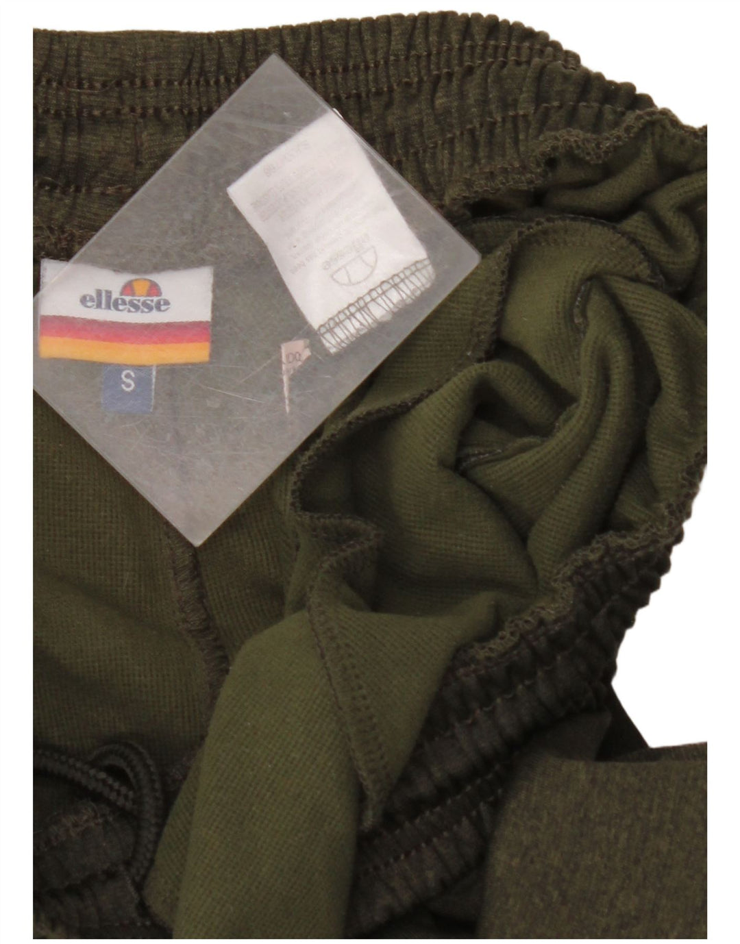 Męskie spodnie dresowe ELLESSE Joggery, małe, khaki, poliester z blokami kolorów