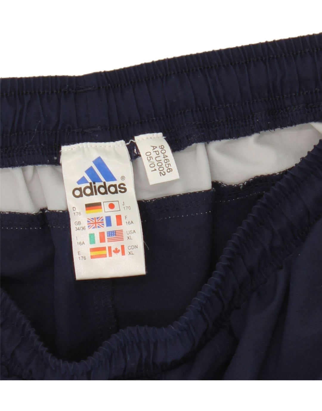 Chłopięce spodnie dresowe Adidas 15-16 lat Granatowy poliester z blokami kolorów
