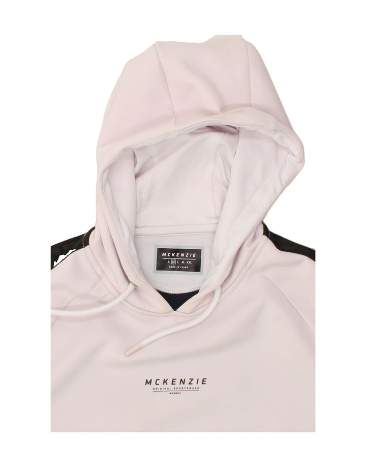 MCKENZIE Mens Hoodie Jumper Medium Navy Blue Colourblock Vintage Mckenzie and Second-Hand Mckenzie from Messina Hembry 