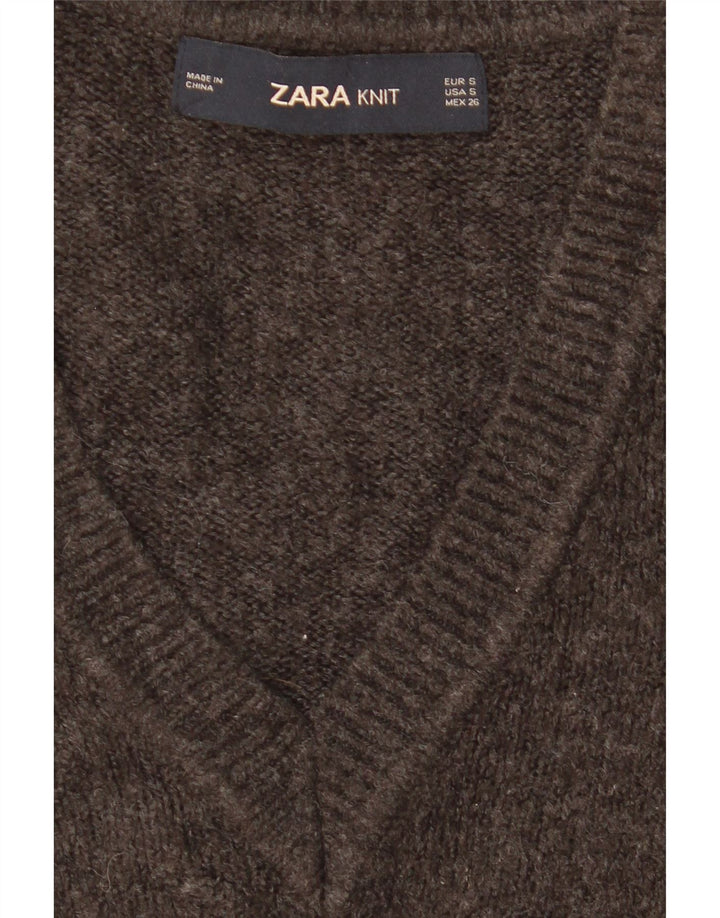Sweter damski Zara Oversize z dekoltem w kształcie litery V, UK 10, mały, szary
