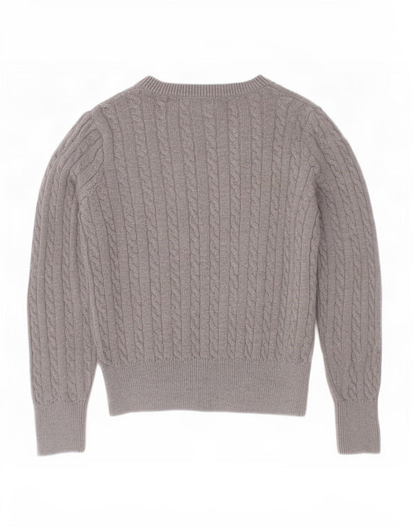 Polo Ralph Lauren Girls Cardigan Sweater 4-5 Years Grey Cotton
